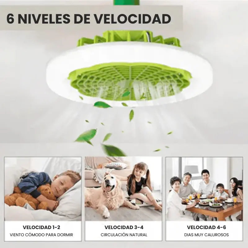 Ventilador Inteligente TurboMax™ 2 en 1 con Luz LED | Súper Potente y Recargable 🔥